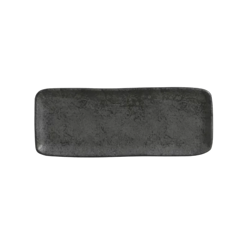 Stoneware Chromium Organic Rectangular Platter Medium - Diam. 12.99 x 5.12" - Pack of 12