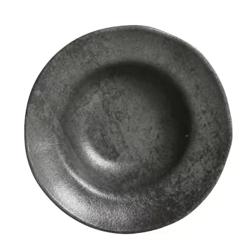 Stoneware Chromium Deep Rim Plate - Diam. 7.48 x 2.17" - Pack of 12