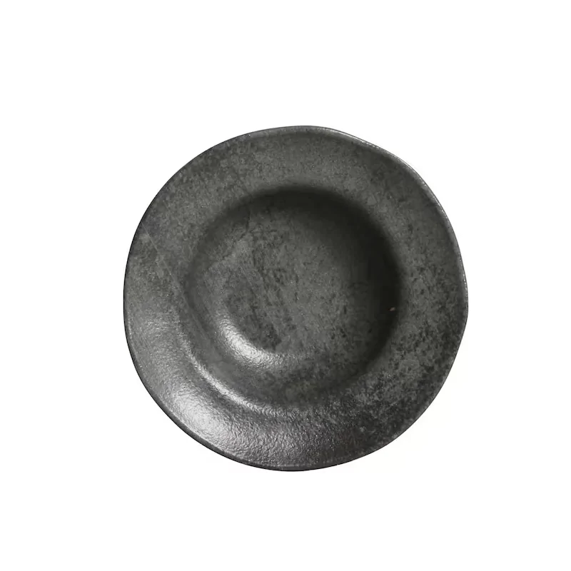 Stoneware Chromium Deep Rim Plate - Diam. 7.48 x 2.17" - Pack of 12