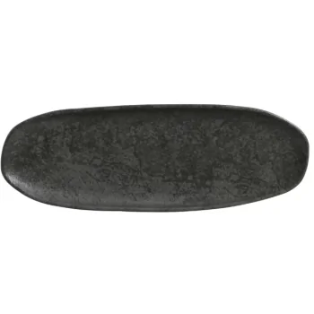 Stoneware Chromium Organic Shallow Oval Platter Large - Diam. 14.17 x 5.12" - Pack of 12