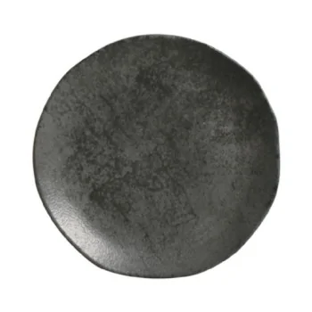 Stoneware Chromium Organic Dessert Plate - Diam. 7.68" - Pack of 12