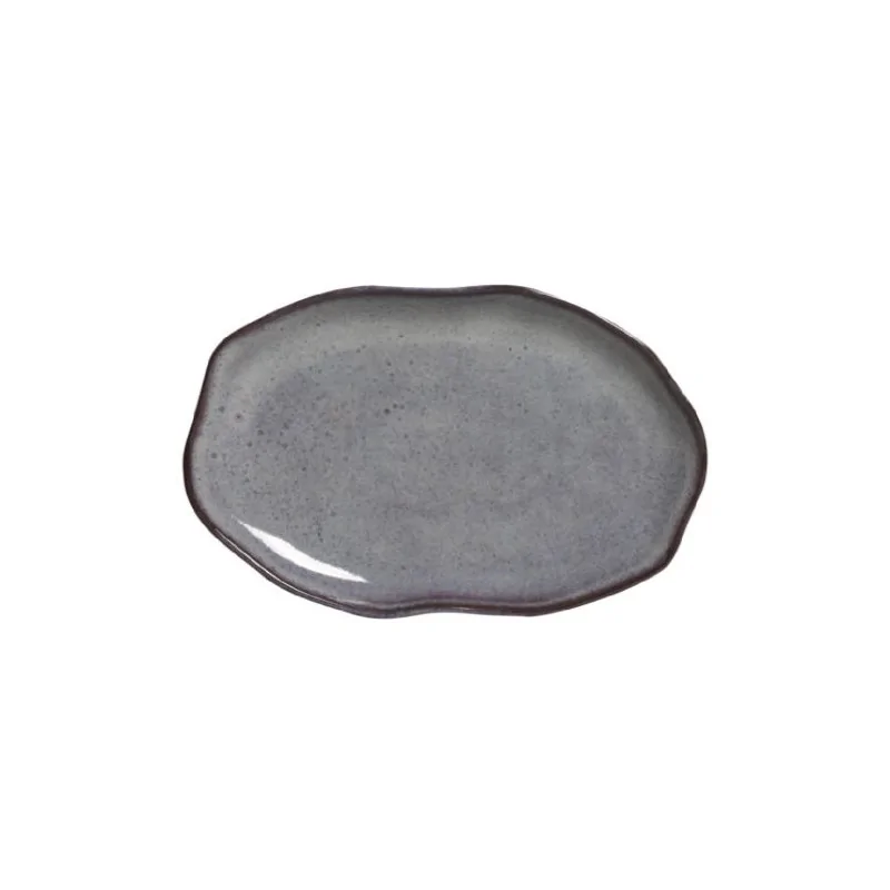 Stoneware Tourmaline Shallow Oval Platter Medium Bio - Diam. 11.81 x 7.87" - Pack of 12