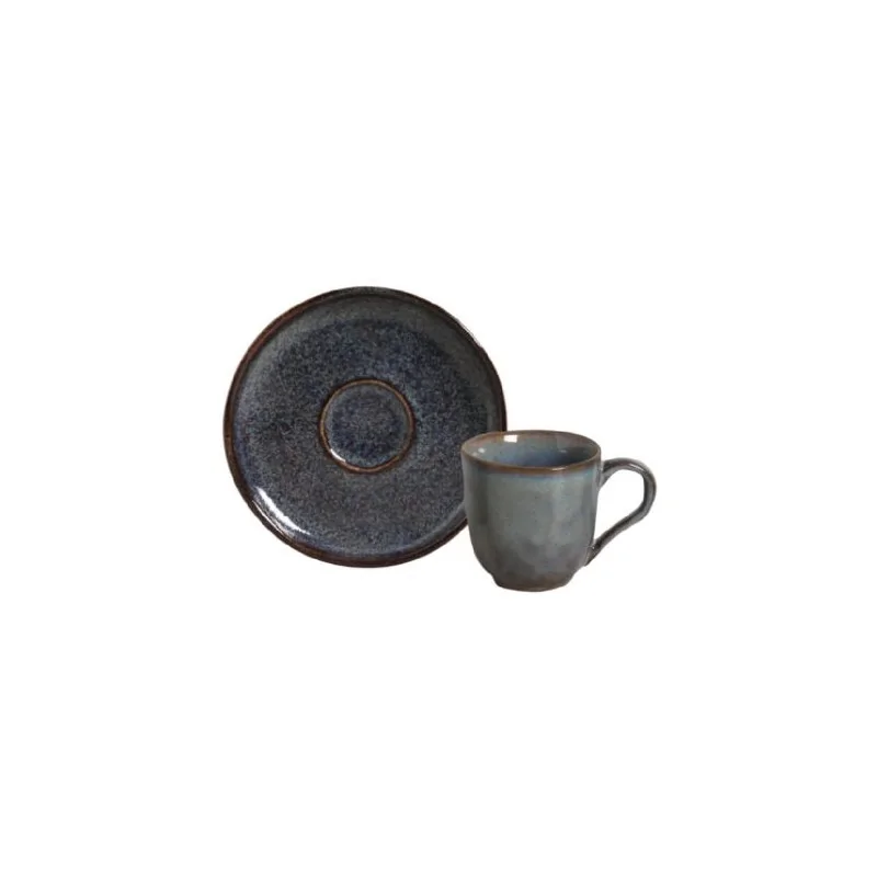 Stoneware Titanium Organic Coffee Cup & Bio Saucer - Pack of 12