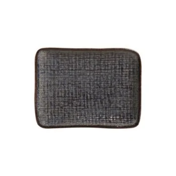 Stoneware Titanium Rectangular Platter Juta - Diam. 7.08 x 5.51" - Pack of 12