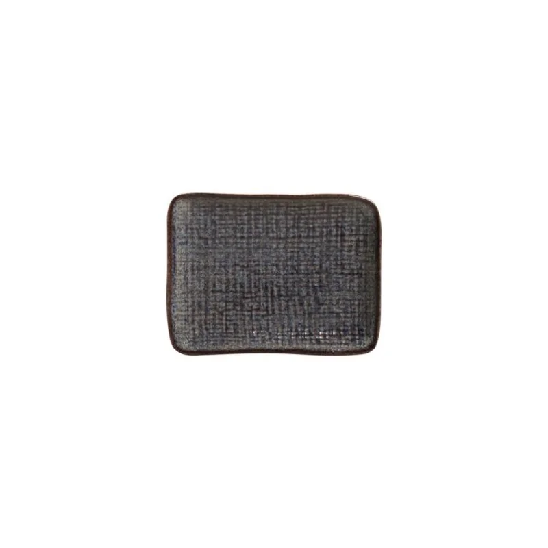 Stoneware Titanium Rectangular Platter Juta - Diam. 7.08 x 5.51" - Pack of 12