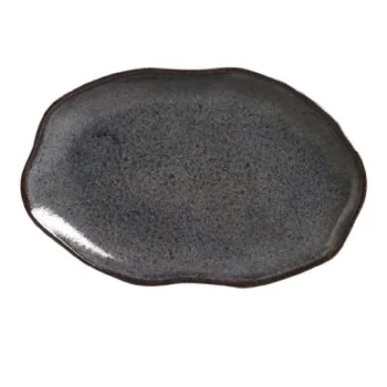 Stoneware Titanium Shallow Oval Platter Medium Bio - Diam. 11.81 x 7.87" - Pack of 12