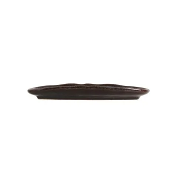 Stoneware Titanium Organic Shallow Oval Platter - Diam. 6.5 x 3.15" - Pack of 12