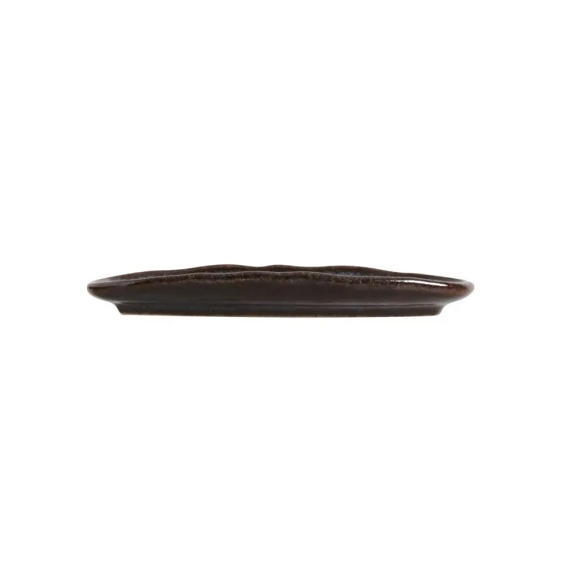 Stoneware Titanium Organic Shallow Oval Platter - Diam. 6.5 x 3.15" - Pack of 12