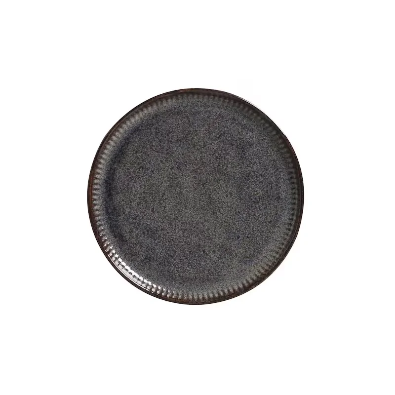 Stoneware Titanium Linhas Dessert Plate - Diam. 8.46" - Pack of 12