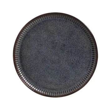 Stoneware Titanium Linhas Dinner Plate - Diam. 10.83" - Pack of 12