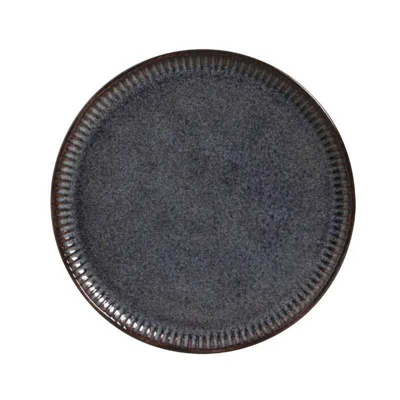 Stoneware Titanium Linhas Dinner Plate - Diam. 10.83" - Pack of 12 Stoneware Titanium Linhas Dinner Plate - Diam. 10.83" - Pack of 12