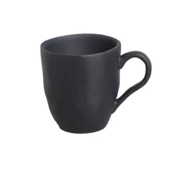 Stoneware Matte Black Organic Mug - Diam. 9.23 oz. - Pack of 12