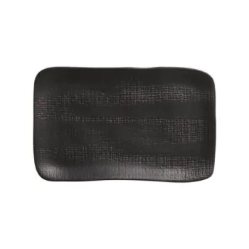 Stoneware Matte Black Rectangular Platter Medium Juta - Diam. 10.63 x 6.3" - Pack of 12