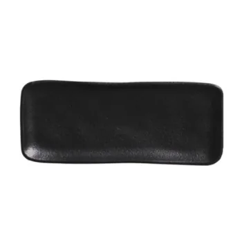 Stoneware Matte Black Organic Rectangular Platter - Diam. 8.66 x 3.74" - Pack of 12