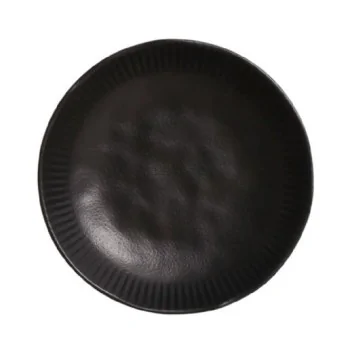 Stoneware Matte Black Linhas Soup Plate - Diam. 8.86" - Pack of 12