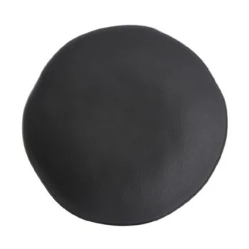 Stoneware Matte Black Organic Soup Plate - Diam. 8.35" - Pack of 12