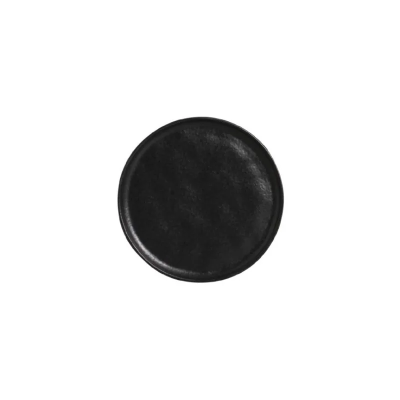 Stoneware Matte Black Bread Plate - Diam. 6.1 x 0.63" - Pack of 12