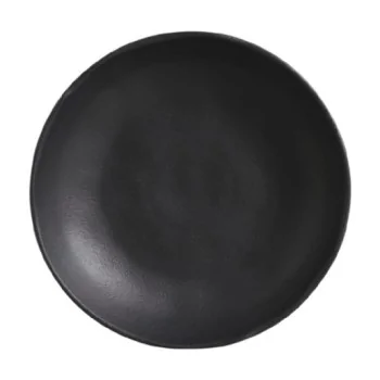Stoneware Matte Black Soup Plate Bio - Diam. 9.84" - Pack of 12
