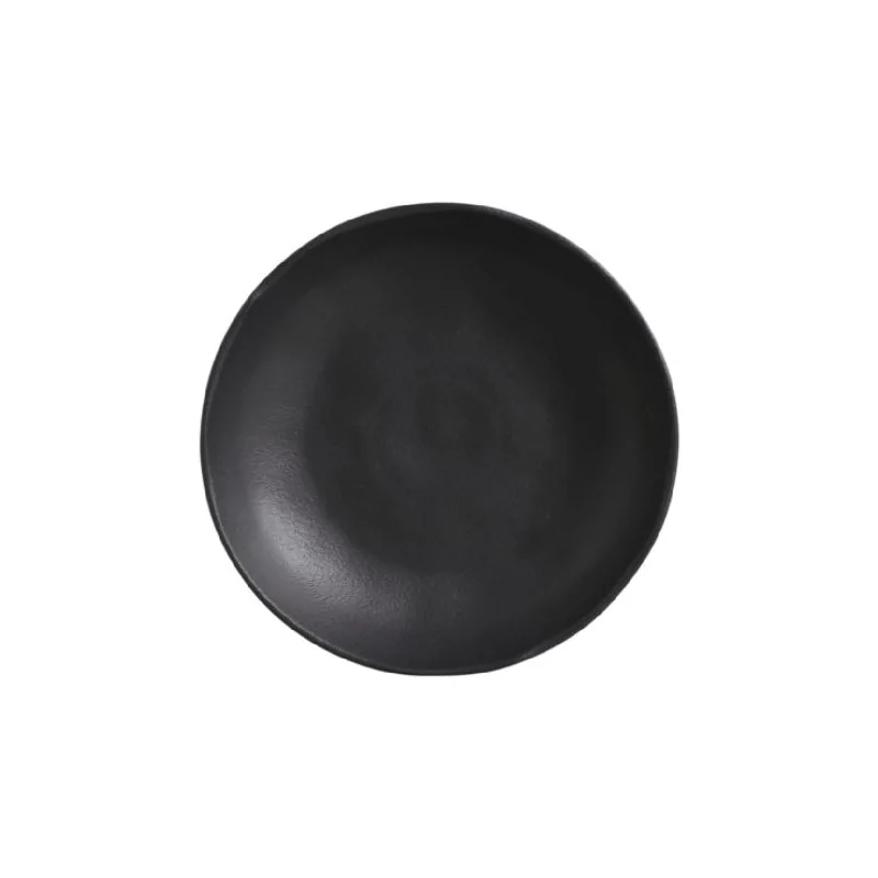 Stoneware Matte Black Soup Plate Bio - Diam. 9.84" - Pack of 12