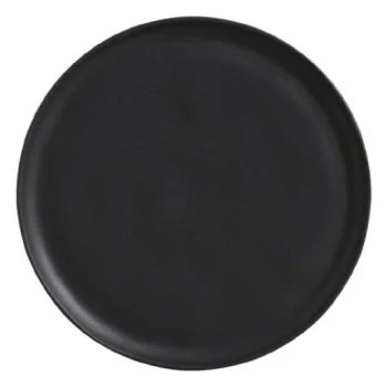 Stoneware Matte Black Dinner Plate Bio - Diam. 11.42" - Pack of 12