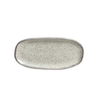 Stoneware Pistache Organic Shallow Oval Platter - Diam. 6.5 x 3.15" - Pack of 12