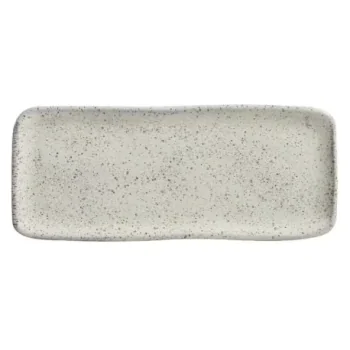Stoneware Pistache Organic Rectangular Platter - Diam. 8.66 x 3.74" - Pack of 12