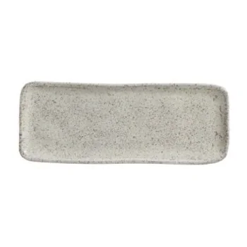 Stoneware Pistache Organic Rectangular Platter Medium - Diam. 12.99 x 5.12" - Pack of 12