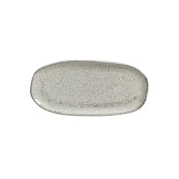 Stoneware Pistache Organic Shallow Oval Platter - Diam. 9.06 x 4.33" - Pack of 12