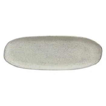 Stoneware Pistache Organic Shallow Oval Platter Large - Diam. 14.17 x 5.12" - Pack of 12