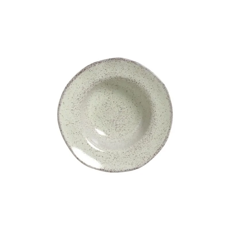 Stoneware Pistache Deep Rim Plate - Diam. 7.48 x 2.17" - Pack of 12