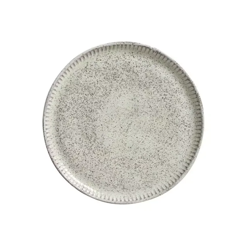 Stoneware Pistache Linhas Dessert Plate - Diam. 8.46" - Pack of 12