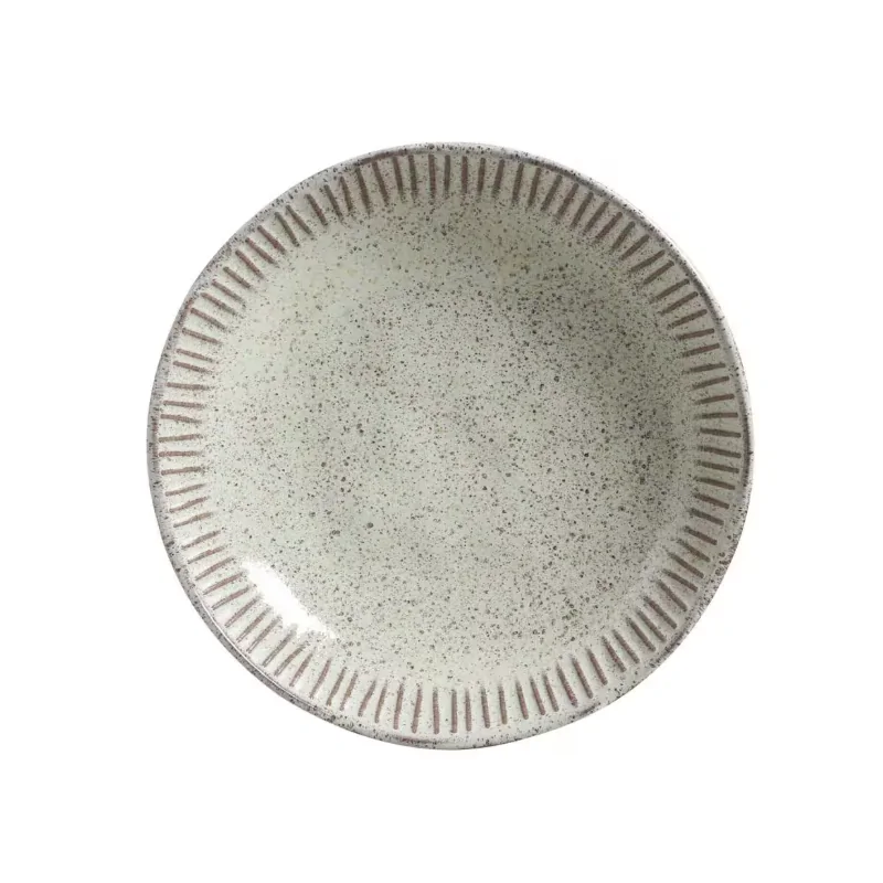 Stoneware Pistache Linhas Dinner Plate - Diam. 10.83" - Pack of 12