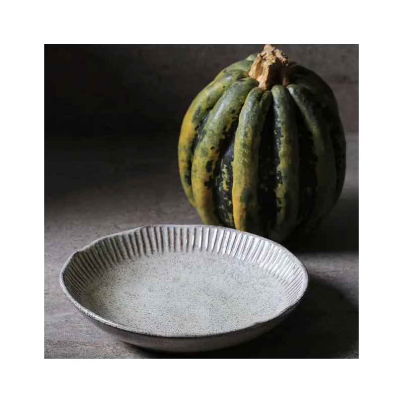 Stoneware Pistache Linhas Dinner Plate - Diam. 10.83" - Pack of 12