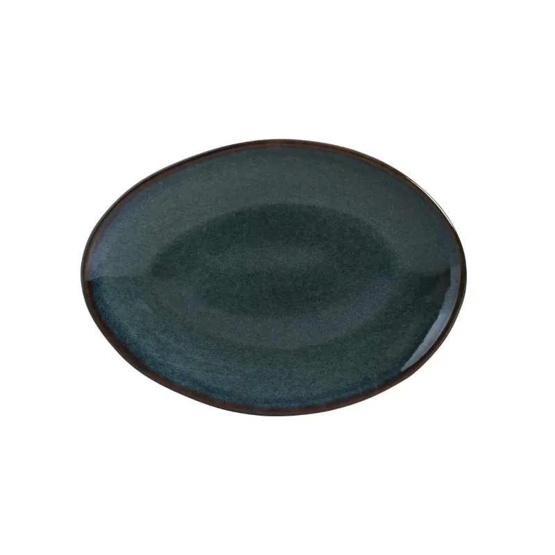 Stoneware Oceano Organic Oval Dessert Plate - Diam. 8.86" - Pack of 12 Stoneware Oceano Organic Oval Dessert Plate - Diam. 8.86" - Pack of 12