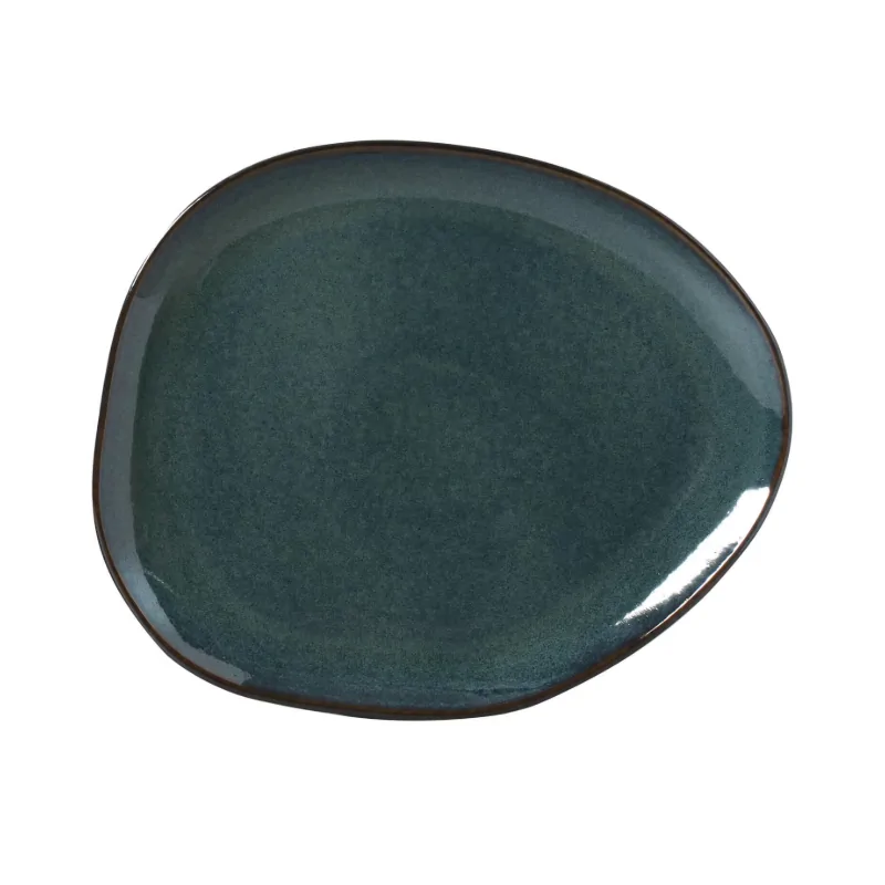 Stoneware Oceano Organic Oval Dinner Plate - Diam. 12.2" - Pack of 12 Stoneware Oceano Organic Oval Dinner Plate - Diam. 12.2" - Pack of 12