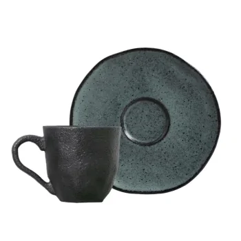 Stoneware Night Sky Organic Coffee Cup & Organic Saucer - Pack of 12