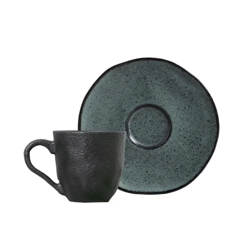 Stoneware Night Sky Organic Coffee Cup & Organic Saucer - Pack of 12