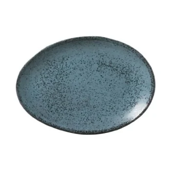 Stoneware Night Sky Organic Oval Dessert Plate - Diam. 8.86" - Pack of 12