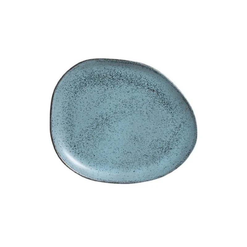 Stoneware Night Sky Organic Oval Dinner Plate - Diam. 12.2" - Pack of 12