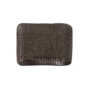 Stoneware Metallica Rectangular Platter Juta - Diam. 7.08 x 5.51" - Pack of 12