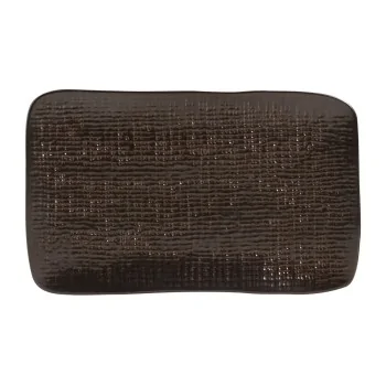 Stoneware Metallica Rectangular Platter Medium Juta - Diam. 10.63 x 6.3" - Pack of 12
