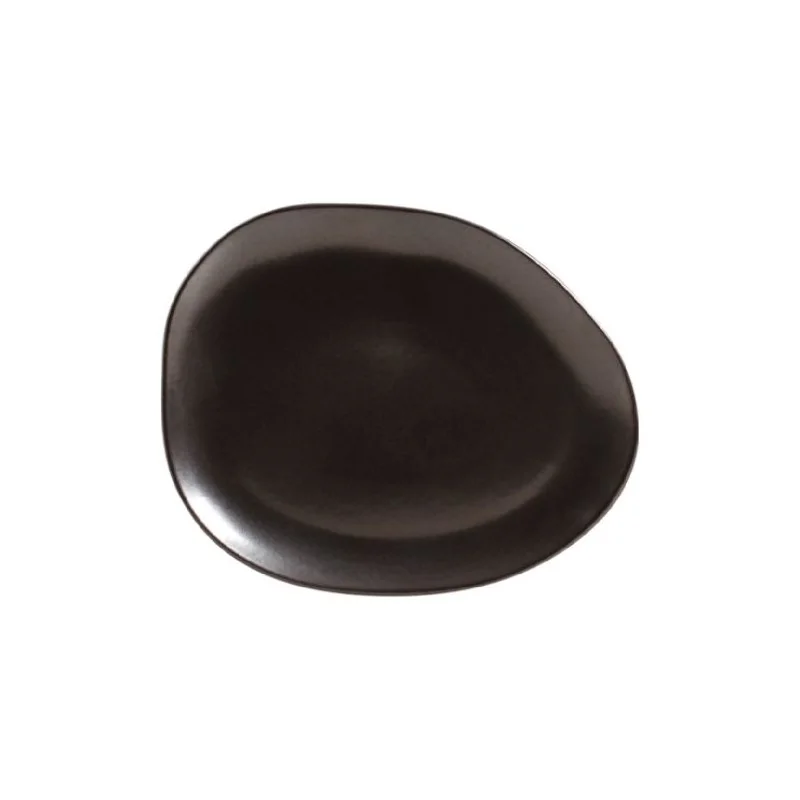 Stoneware Metallica Organic Oval Dinner Plate - Diam. 12.2" - Pack of 12