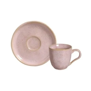 Stoneware Litchi Organic Coffee Cup & Bio Saucer - Pack of 12