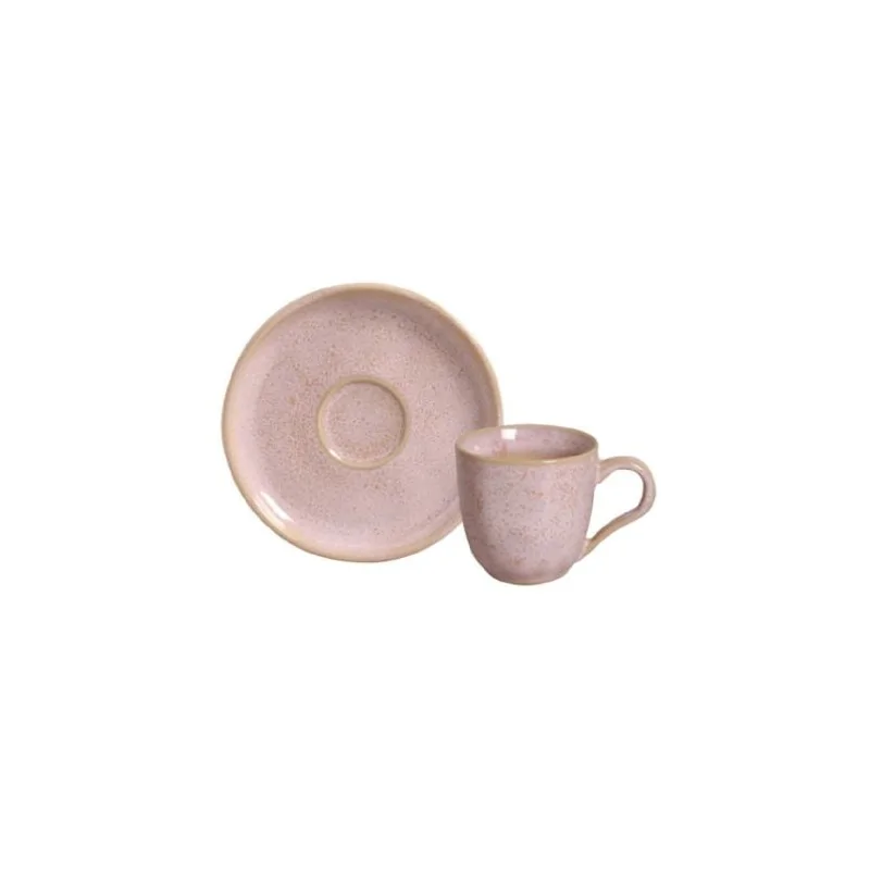 Stoneware Litchi Organic Coffee Cup & Bio Saucer - Pack of 12 Stoneware Litchi Organic Coffee Cup & Bio Saucer - Pack of 12