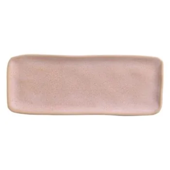 Stoneware Litchi Organic Rectangular Platter Medium - Diam. 12.99 x 5.12" - Pack of 12