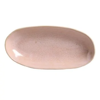 Stoneware Litchi Organic Deep Oval Platter Large - Diam. 12.6 x 6.3" - Pack of 12