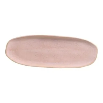 Stoneware Litchi Organic Shallow Oval Platter Large - Diam. 14.17 x 5.12" - Pack of 12