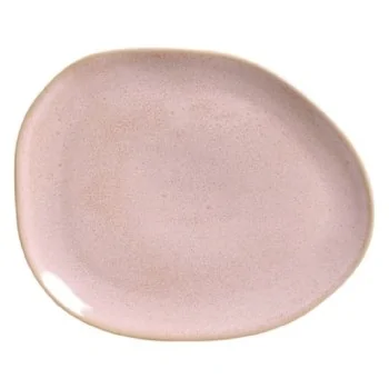Stoneware Litchi Organic Oval Dinner Plate - Diam. 12.2" - Pack of 12