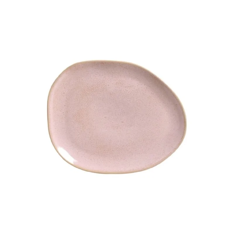 Stoneware Litchi Organic Oval Dinner Plate - Diam. 12.2" - Pack of 12