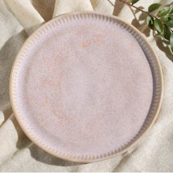 Stoneware Litchi Linhas Dinner Plate - Diam. 10.83" - Pack of 12